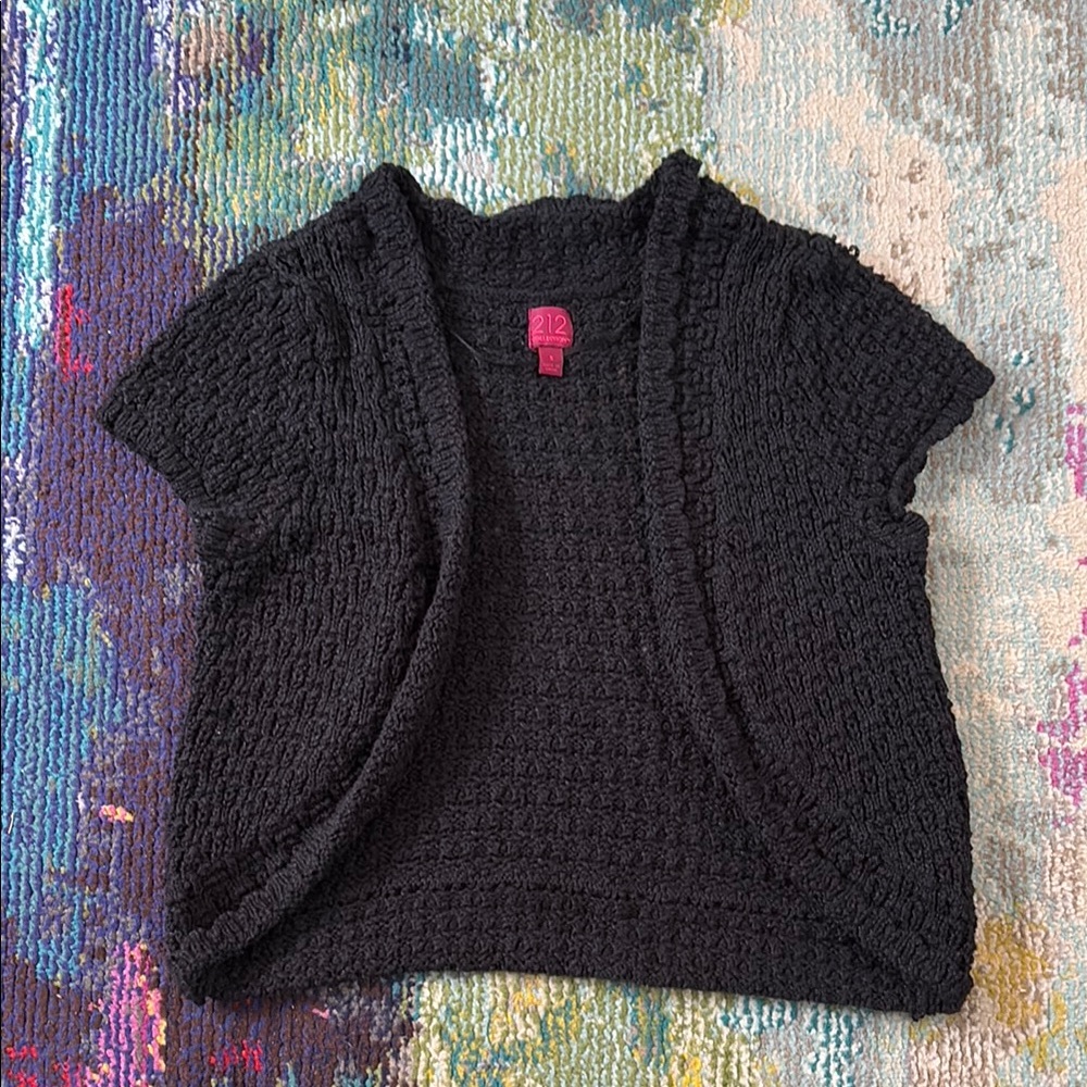 212 Collection Cropped Short Sleeve Cardigan